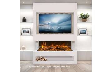 Media Wall S-1250 White with Oak