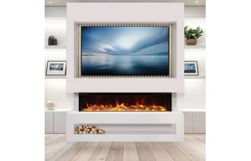 Media Wall S-1600 White with Oak